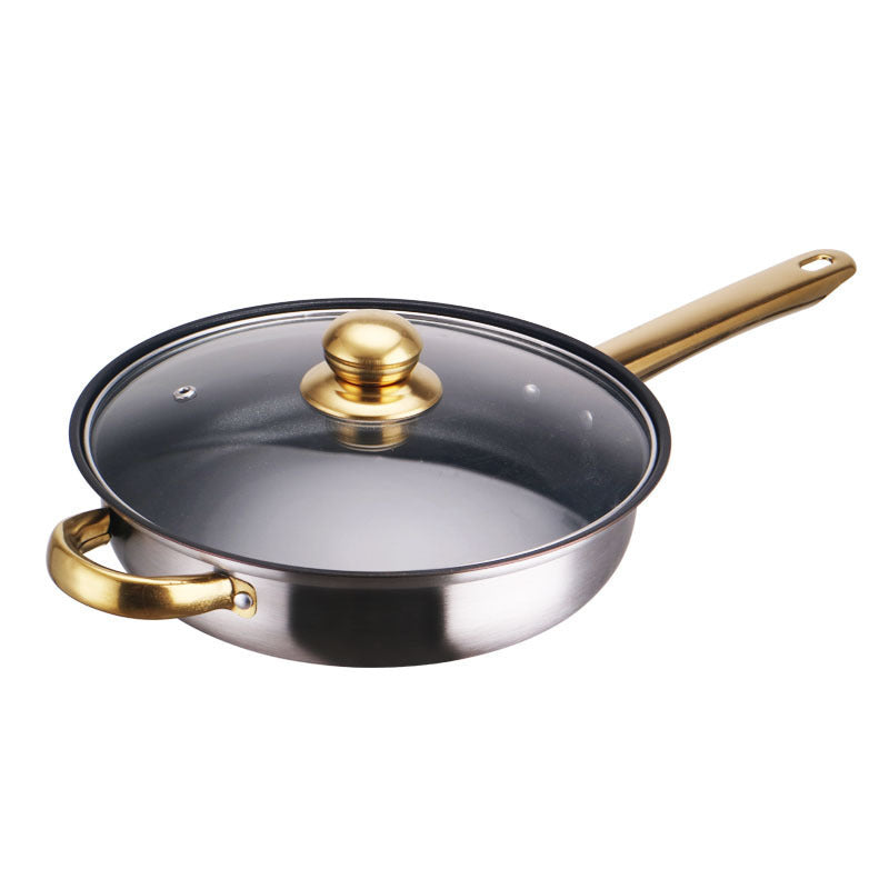 Stainless Steel Gold Handle Pot Set