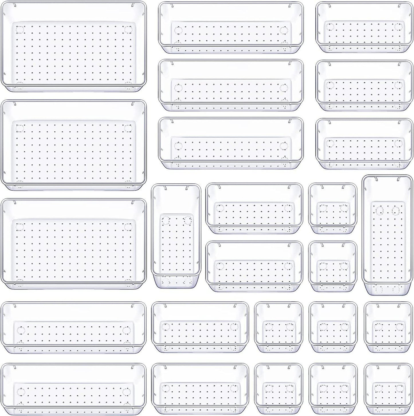 Clear Acrylic Storage Box Set | Desktop Organizer for Office & Home Organization