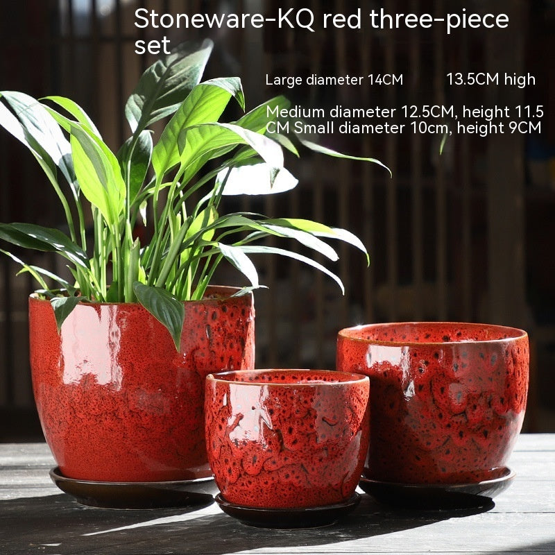 Elegant Ceramic Chinese Style Flower Pot Set