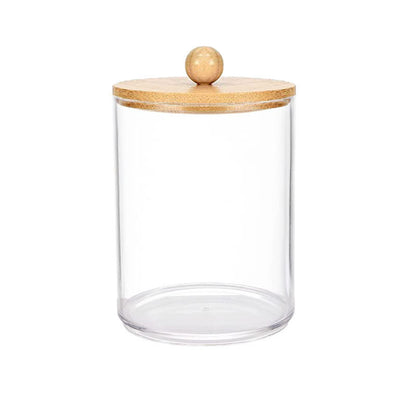 Aesthetic Acrylic Q-tip Holder | Clear Cotton Swab Storage Box for Vanity