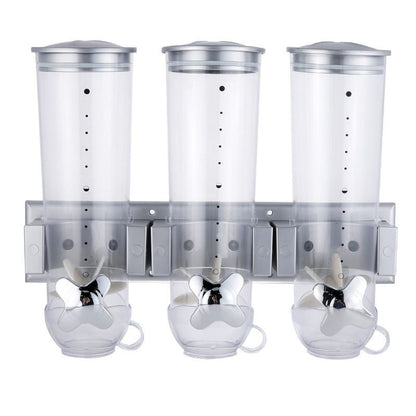3-Container Cereal Dispenser | Triple Dry Food Organizer & Portion Control