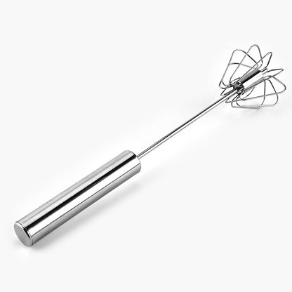 Effortless Stainless Steel Push Whisk | Semi-Automatic Hand Egg Beater