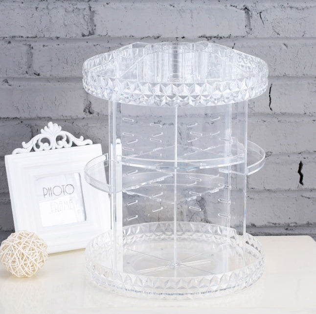 Luxury Diamond Wave Makeup Organizer | Clear Aesthetic Storage Box Set