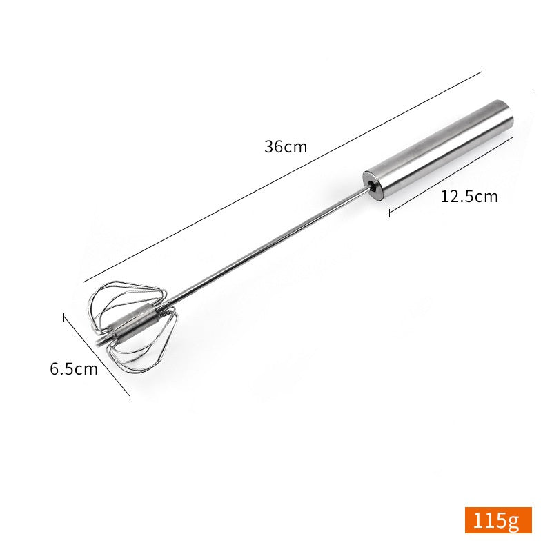 Effortless Stainless Steel Push Whisk | Semi-Automatic Hand Egg Beater