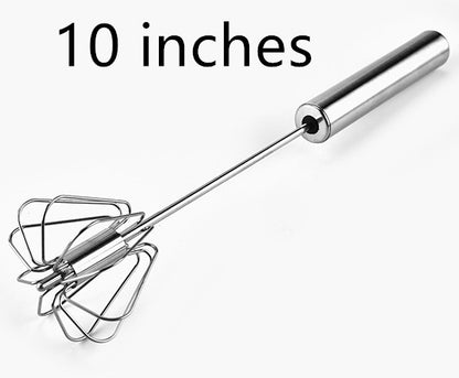 Effortless Stainless Steel Push Whisk | Semi-Automatic Hand Egg Beater
