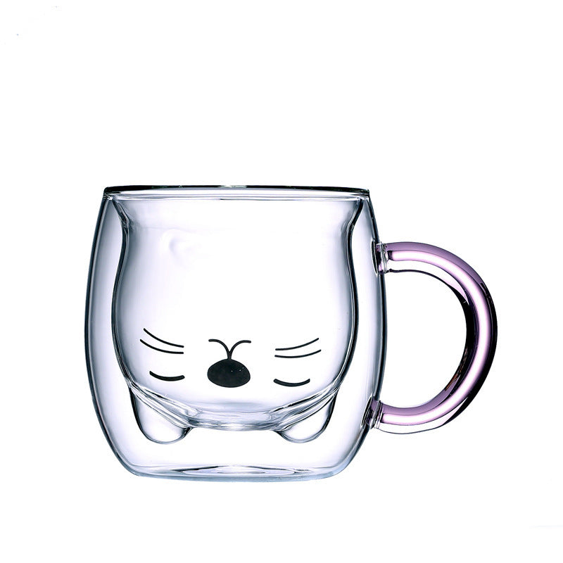 Double Layer Bear Glass Cup