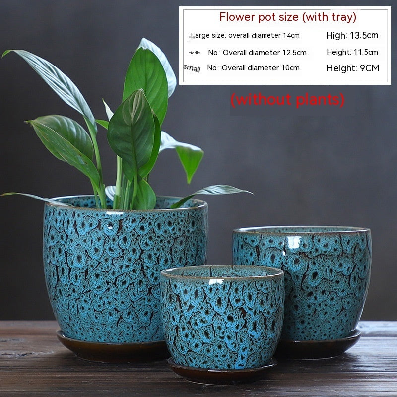 Elegant Ceramic Chinese Style Flower Pot Set