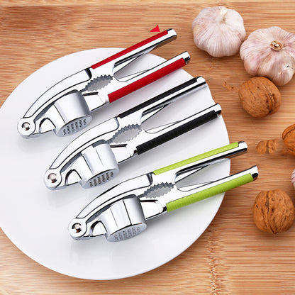Effortless Manual Garlic Press Mincer | Zinc Alloy Kitchen Tool Stainless Steel