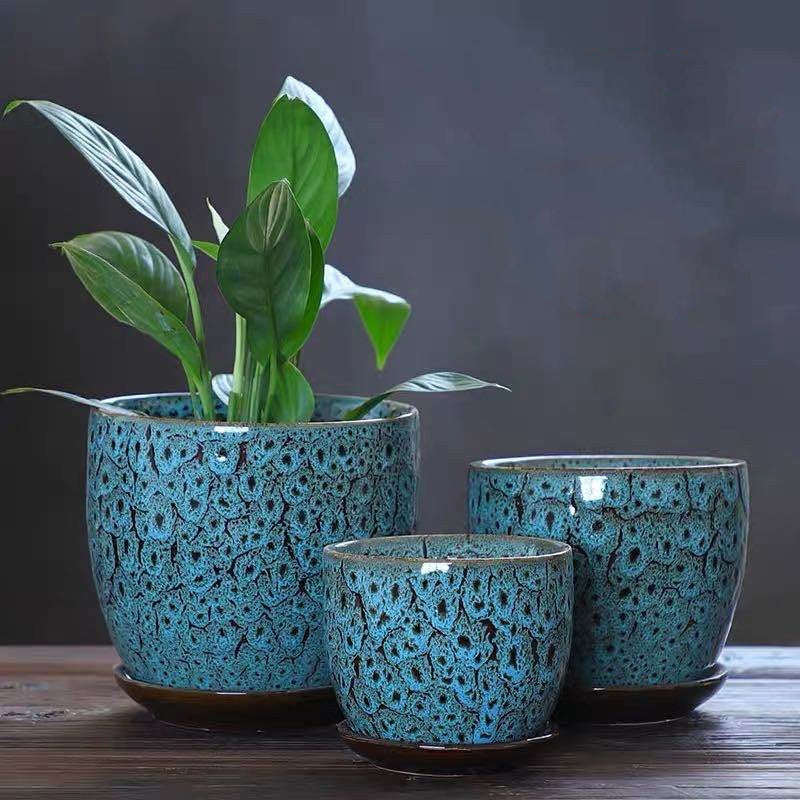 Elegant Ceramic Chinese Style Flower Pot Set