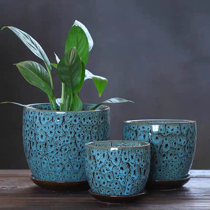 Elegant Ceramic Chinese Style Flower Pot Set