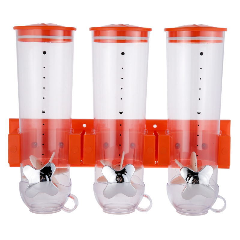 3-Container Cereal Dispenser | Triple Dry Food Organizer & Portion Control