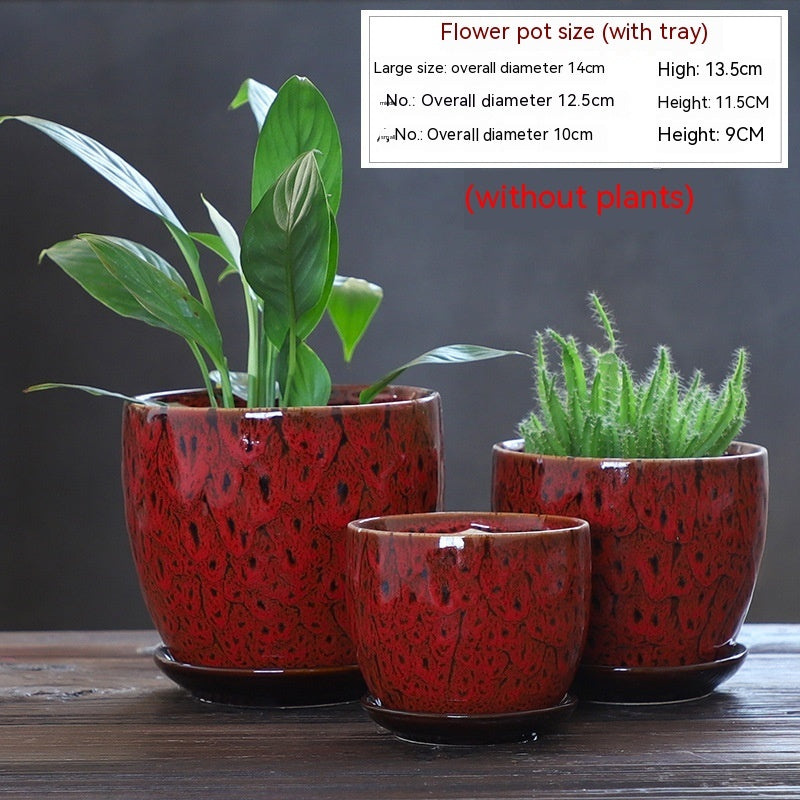 Elegant Ceramic Chinese Style Flower Pot Set