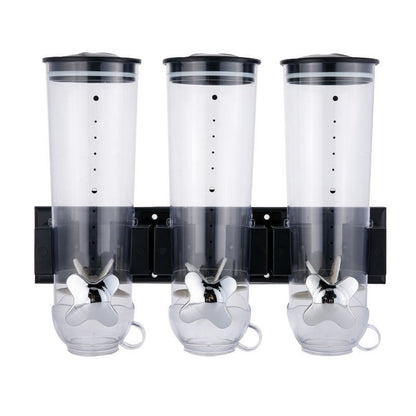 3-Container Cereal Dispenser | Triple Dry Food Organizer & Portion Control