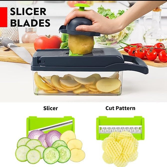 15-in-1 Vegetable Chopper, Slicer & Dicer - Multi Food Cutter for Salad & Fruit