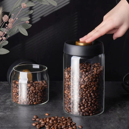 Vacuum Sealed Glass Kitchen Storage Jar Set