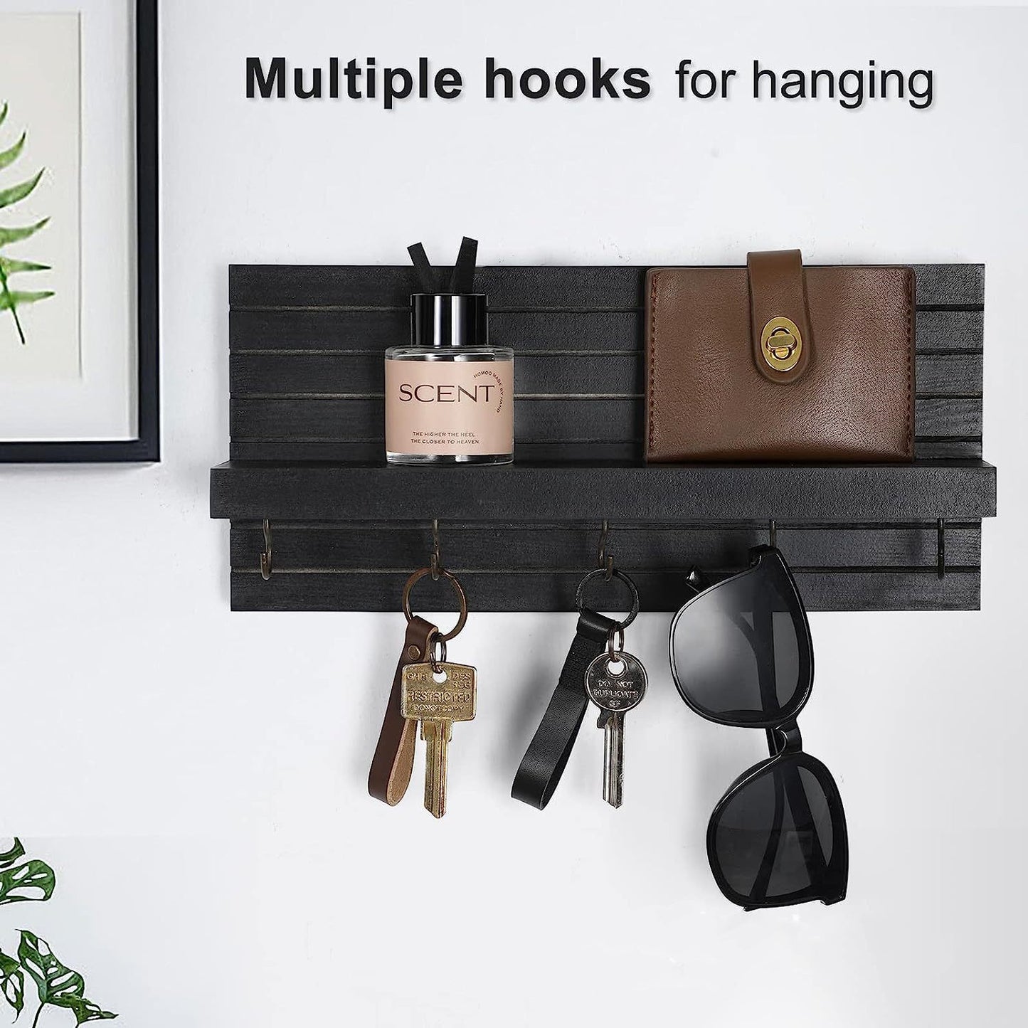 Aesthetic Wooden 2 Tier Storage Shelf | Hallway Entryway Organizer Rack