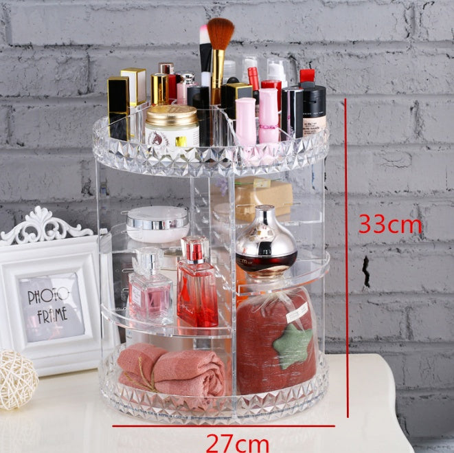 Luxury Diamond Wave Makeup Organizer | Clear Aesthetic Storage Box Set