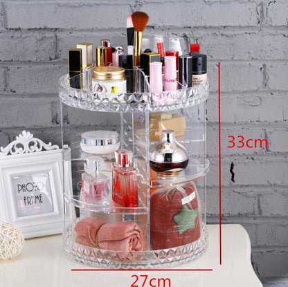 Luxury Diamond Wave Makeup Organizer | Clear Aesthetic Storage Box Set