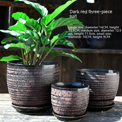 Elegant Ceramic Chinese Style Flower Pot Set