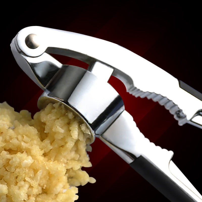 Effortless Manual Garlic Press Mincer | Zinc Alloy Kitchen Tool Stainless Steel