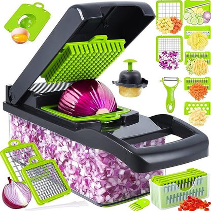 15-in-1 Vegetable Chopper, Slicer & Dicer - Multi Food Cutter for Salad & Fruit