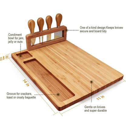 Multifunctional Cheese Board w/ Knife Drawer | All-in-One Serving Set