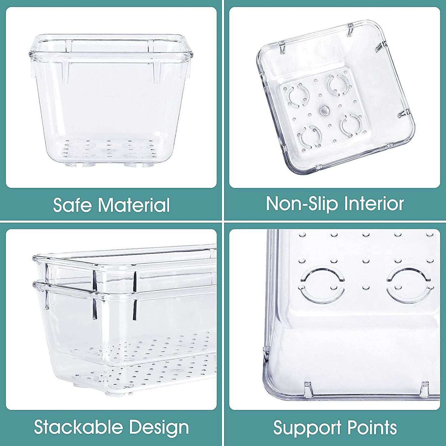 Clear Acrylic Storage Box Set | Desktop Organizer for Office & Home Organization