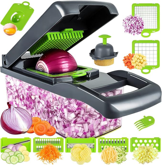 15-in-1 Vegetable Chopper, Slicer & Dicer - Multi Food Cutter for Salad & Fruit