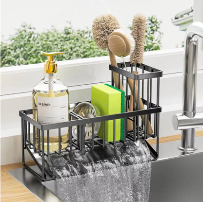 304 Stainless Steel Sink Caddy | Sponge Holder & Dishcloth Drying Rack