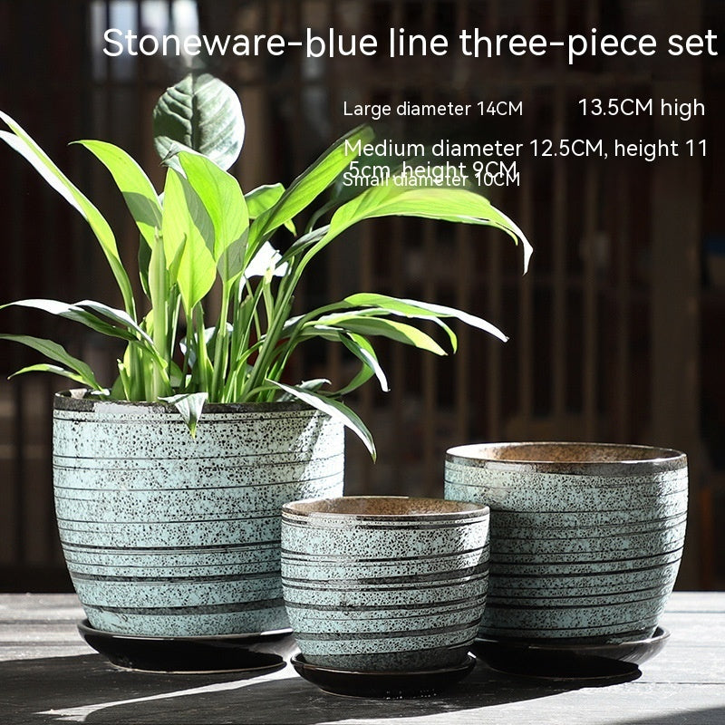 Elegant Ceramic Chinese Style Flower Pot Set