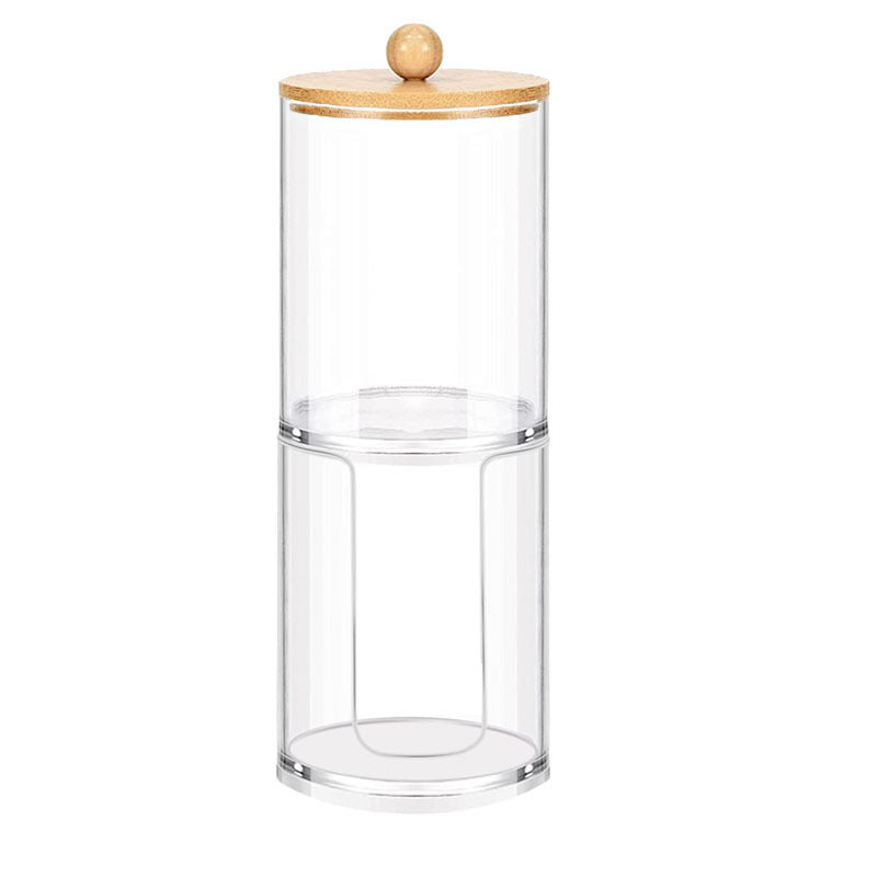 Aesthetic Acrylic Q-tip Holder | Clear Cotton Swab Storage Box for Vanity