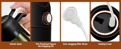 470ML/16oz Light-Blocking Dark Glass Oil Sprayer