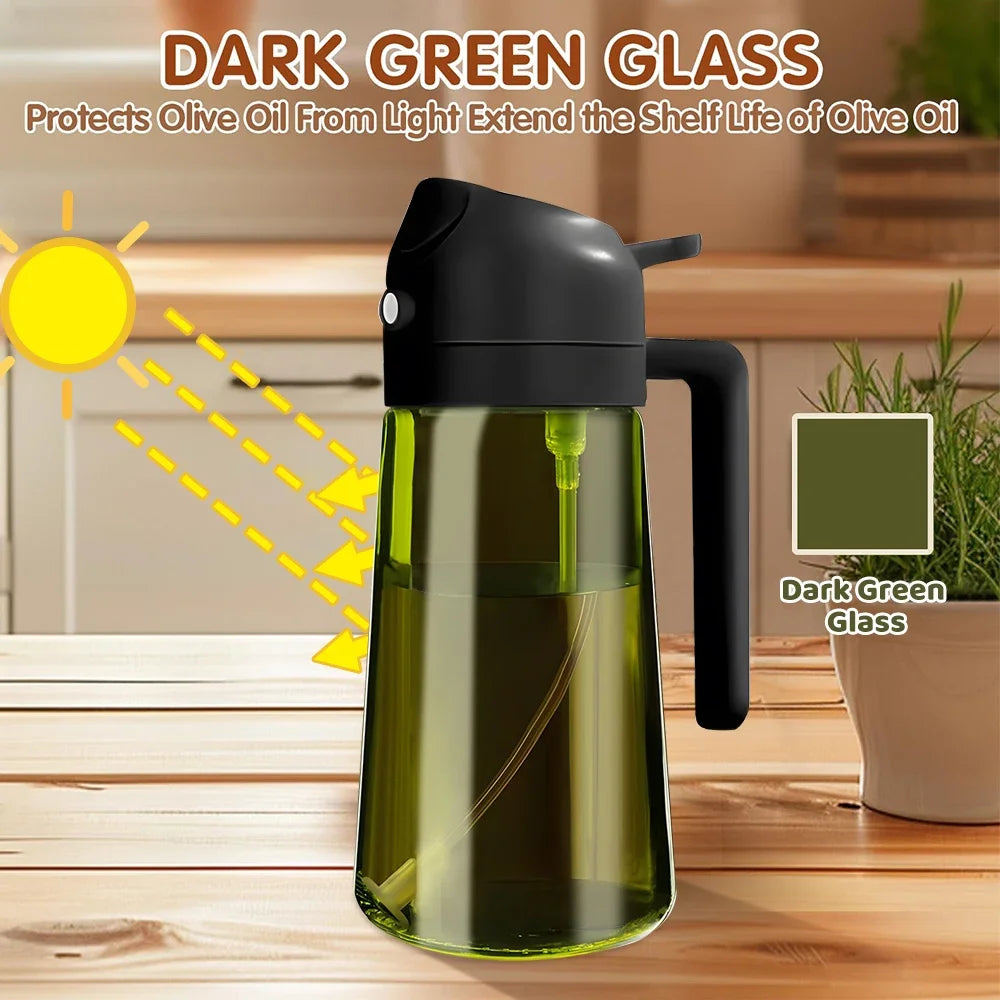 470ML/16oz Light-Blocking Dark Glass Oil Sprayer