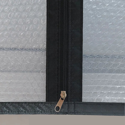 Winter Insulated Bubble Wrap Curtains – Double-Layer, Zippered for Wind & Cold
