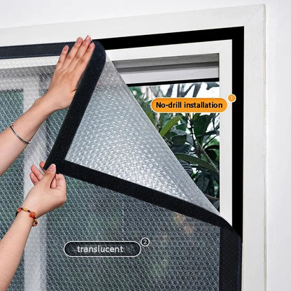 Winter Insulated Bubble Wrap Curtains – Double-Layer, Zippered for Wind & Cold