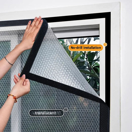Winter Insulated Bubble Wrap Curtains – Double-Layer, Zippered for Wind & Cold