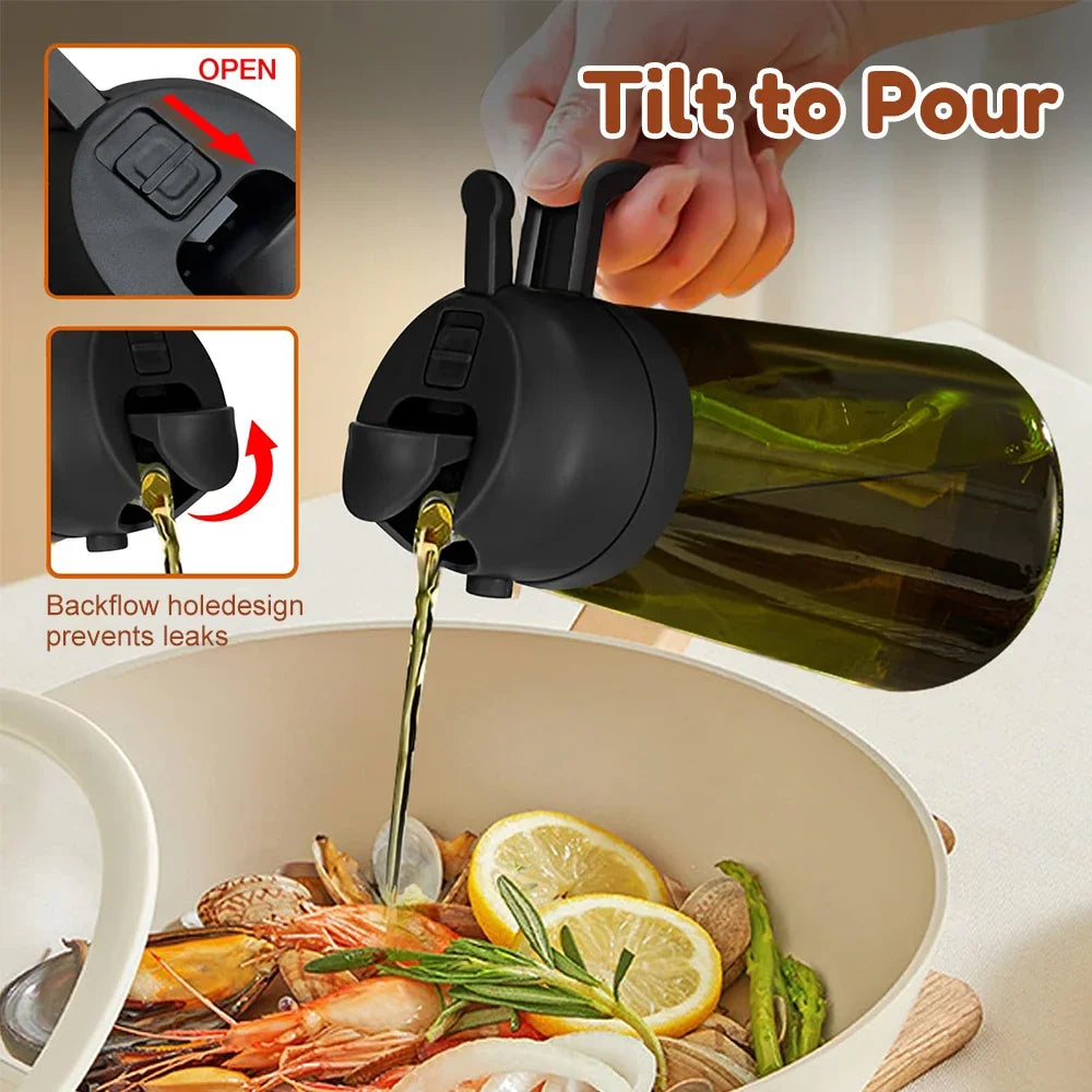 470ML/16oz Light-Blocking Dark Glass Oil Sprayer