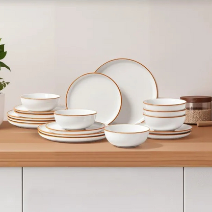 18-Piece White Ceramic Dinnerware Set