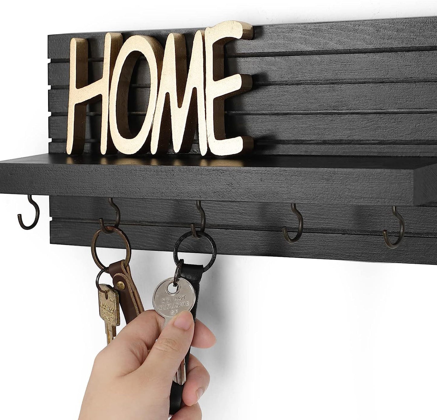 Aesthetic Wooden 2 Tier Storage Shelf | Hallway Entryway Organizer Rack