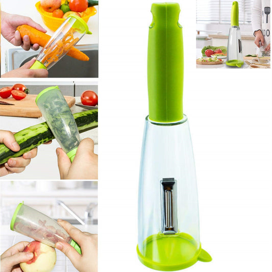 Multifunctional Peeler with Bin | Mess-Free Slicer & Shredder Kitchen Tool