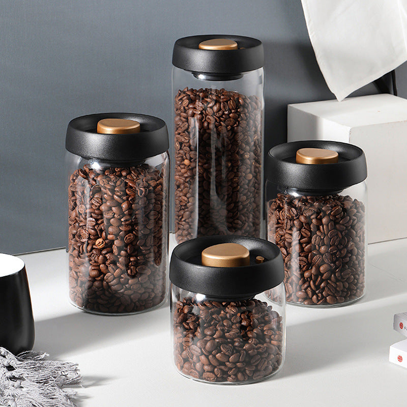 Vacuum Sealed Glass Kitchen Storage Jar Set