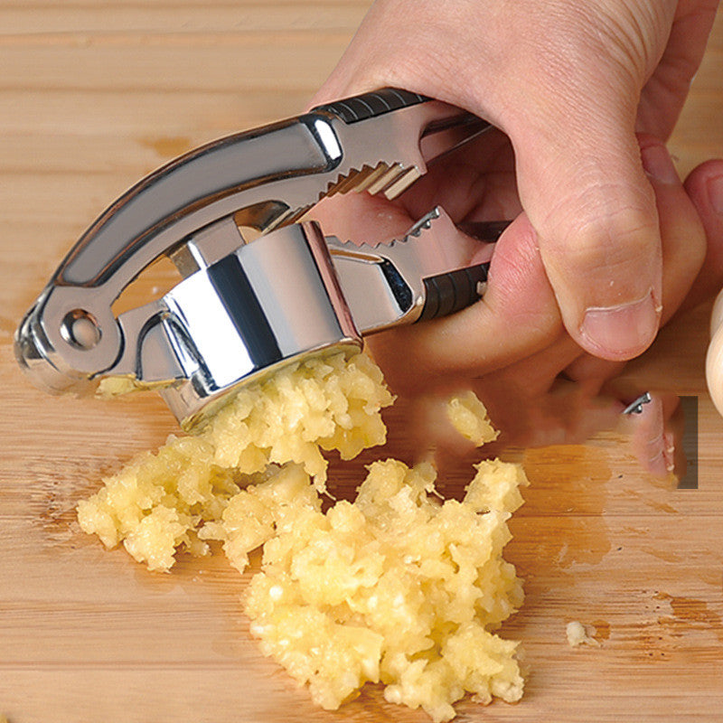 Effortless Manual Garlic Press Mincer | Zinc Alloy Kitchen Tool Stainless Steel