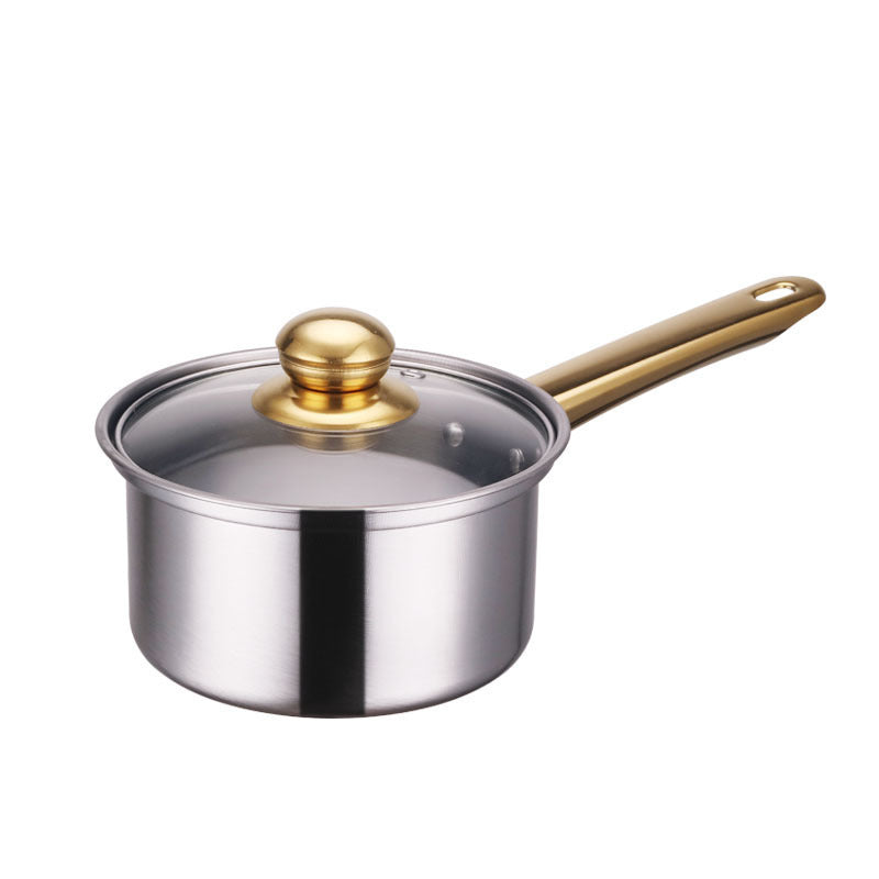Stainless Steel Gold Handle Pot Set