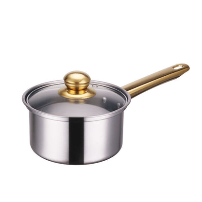 Stainless Steel Gold Handle Pot Set