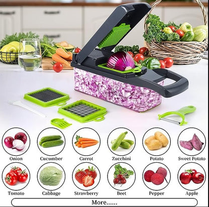 15-in-1 Vegetable Chopper, Slicer & Dicer - Multi Food Cutter for Salad & Fruit