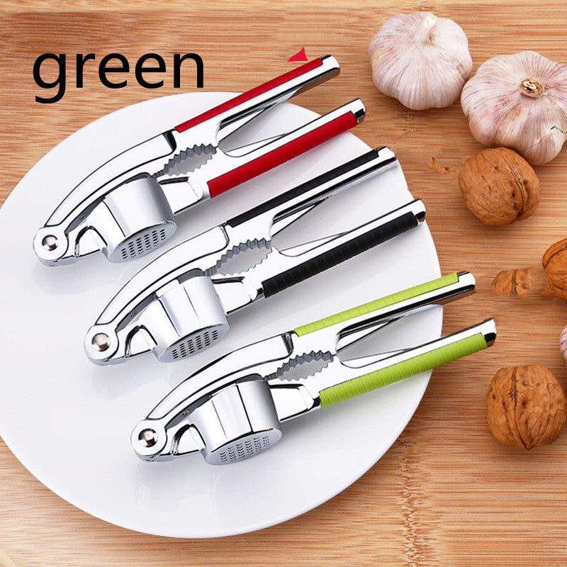 Effortless Manual Garlic Press Mincer | Zinc Alloy Kitchen Tool Stainless Steel