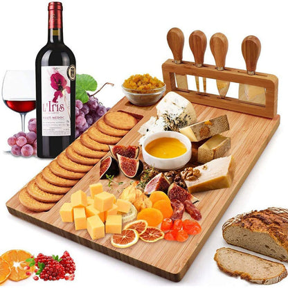 Multifunctional Cheese Board w/ Knife Drawer | All-in-One Serving Set