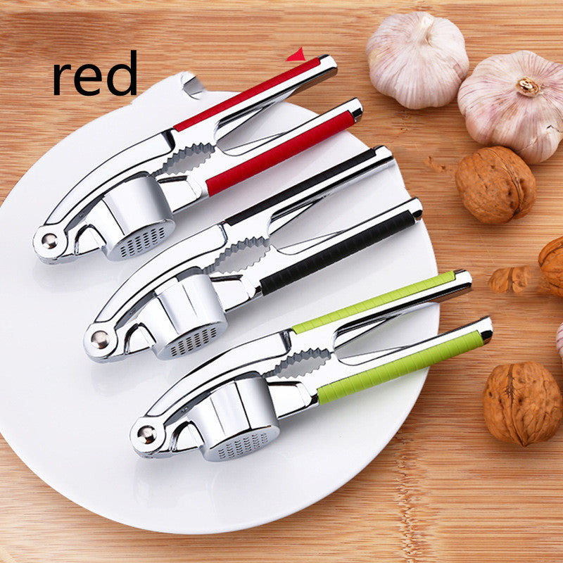 Effortless Manual Garlic Press Mincer | Zinc Alloy Kitchen Tool Stainless Steel