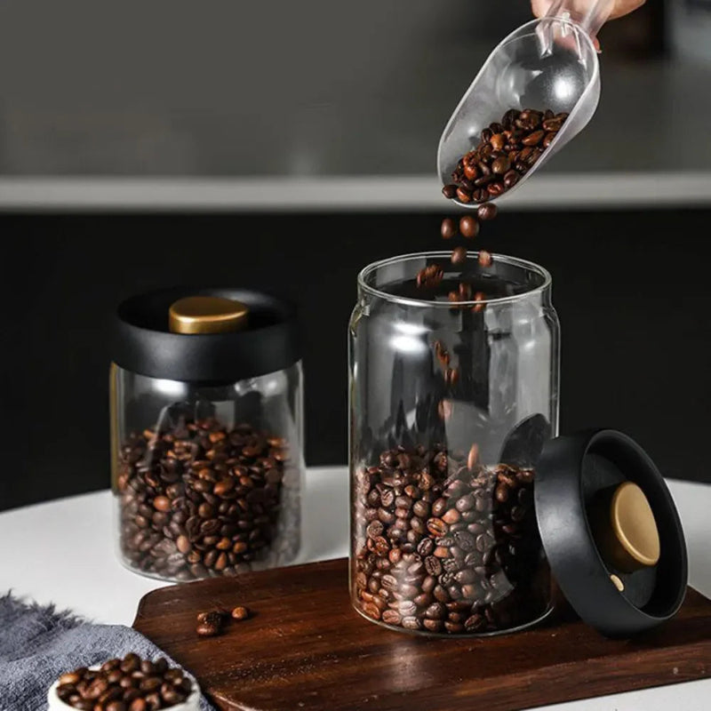 Vacuum Sealed Glass Kitchen Storage Jar Set