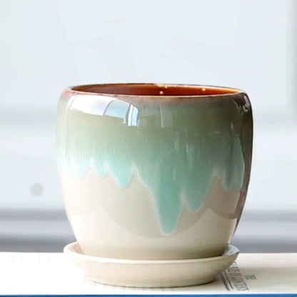 Elegant Ceramic Chinese Style Flower Pot Set